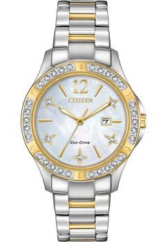 Citizen Eco-Drive Ladies Elektra Two Tone Stainless Steel Watch With Date