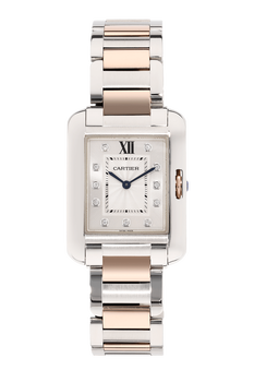 Tank Anglaise Rose Gold and Stainless Steel Quartz