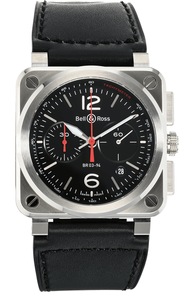 BR 03-94 Black Steel Chronograph Stainless Steel Automatic