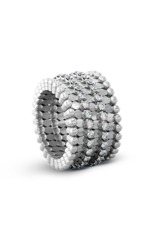 Serafino Alternato 7-row Ring Bracelet in White Gold