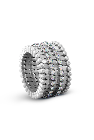 Serafino Alternato 7-row Ring Bracelet in White Gold