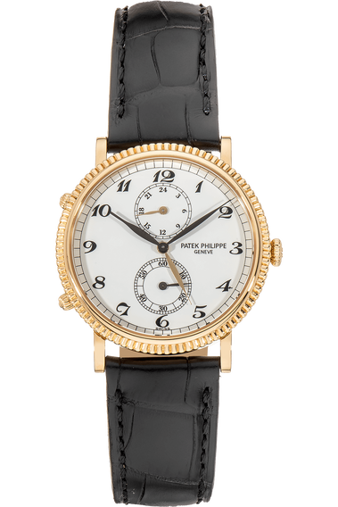 Pre Owned Patek Philippe Travel Time Calatrava Reference 5034 Yellow Gold Manual