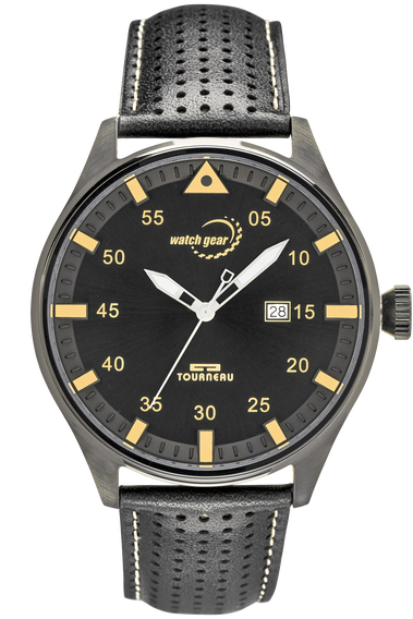 Men&#39;s Steel Black Dial