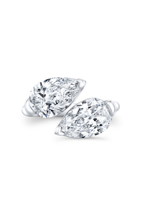 Pear Cut Diamond Bypass Ring in Platinum
