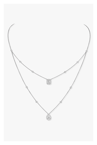 My Twin 2-row Necklace in White Gold