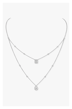My Twin 2-row Necklace in White Gold
