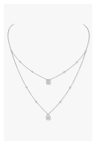 My Twin 2-row Necklace in White Gold