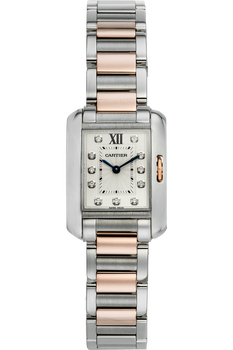 Tank Anglaise Rose Gold and Stainless Steel Quartz