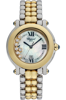 Happy Sport Yellow Gold and Stainless Steel Quartz