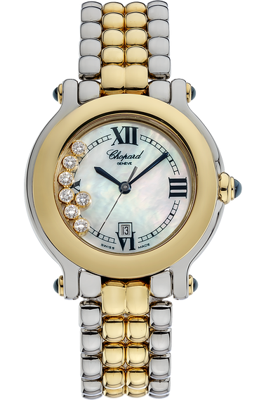 Happy Sport Yellow Gold and Stainless Steel Quartz