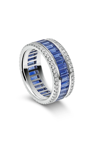 Baguette Love Blue Sapphire Ring