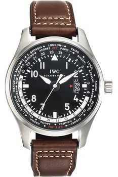 Pre Owned IWC Schaffhausen Pilot s Worldtimer Stainless Steel Automatic