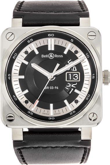 BR03-96 Grande Date Stainless Steel Automatic