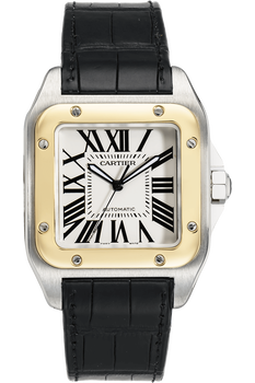 Santos 100 Yellow Gold and Stainless Steel Automatic