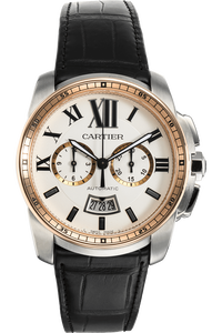 Calibre de Cartier Chronograph Rose Gold and Stainless Steel Automatic