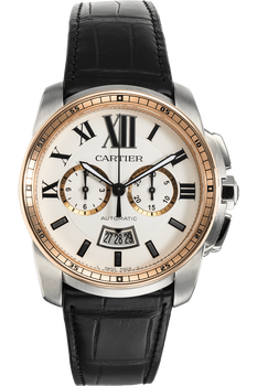 Calibre de Cartier Chronograph Rose Gold and Stainless Steel Automatic