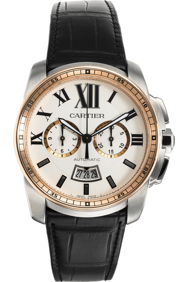 Calibre de Cartier Chronograph Rose Gold and Stainless Steel Automatic