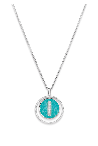 Bucherer Exclusive Lucky Move Amazonite MM Pendant in White Gold