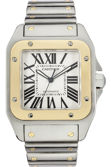 Santos 100 Yellow Gold and Stainless Steel Automatic
