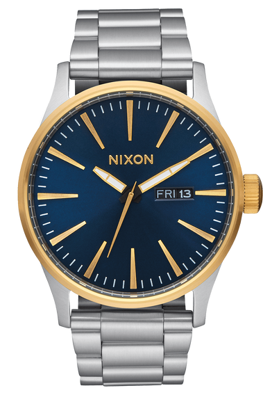 Nixon gold watch blue face on sale