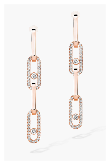 Move Link Transformable Earrings in Pink Gold
