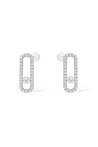 Move Uno pavé-set diamond earrings in white gold