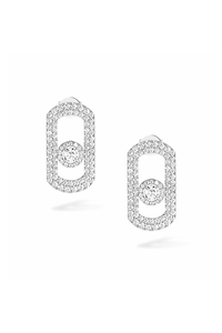 So Move Pavé Studs in White Gold