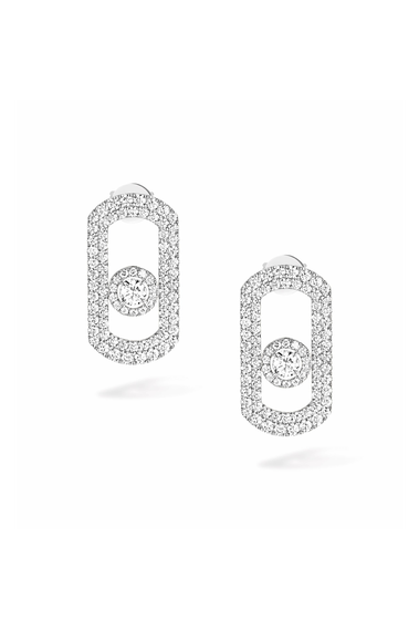 So Move Pav&eacute; Studs in White Gold