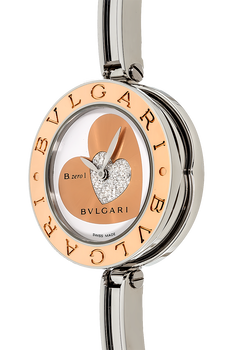 B.Zero1 Double Heart Rose Gold and Stainless Steel Quartz