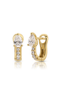 Flat Pave Diamond Huggies