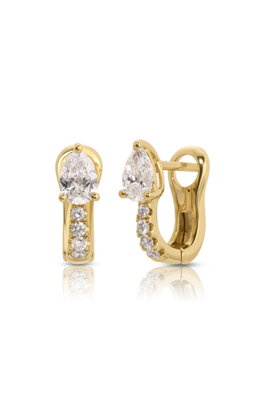 Flat Pave Diamond Huggies