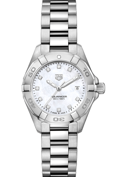 Ladies tag heuer aquaracer mother of pearl cheap