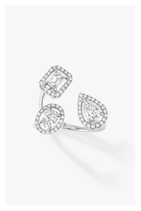 My Twin Trilogy Ring in White Gold Size 54