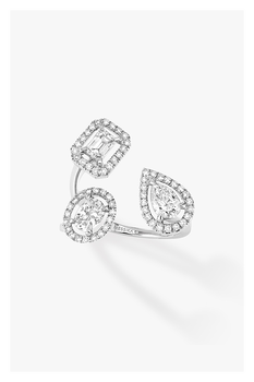 My Twin Trilogy Ring in White Gold Size 54
