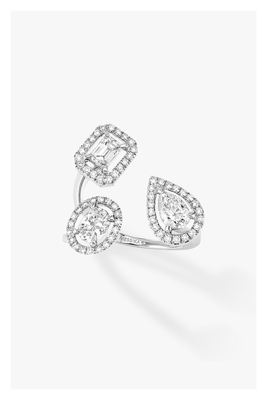My Twin Trilogy Ring in White Gold Size 54