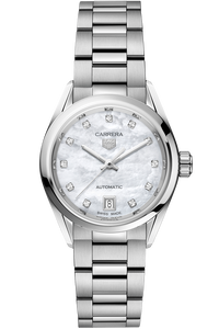 Carrera Calibre 9 Automatic Mother of Pearl Steel Watch