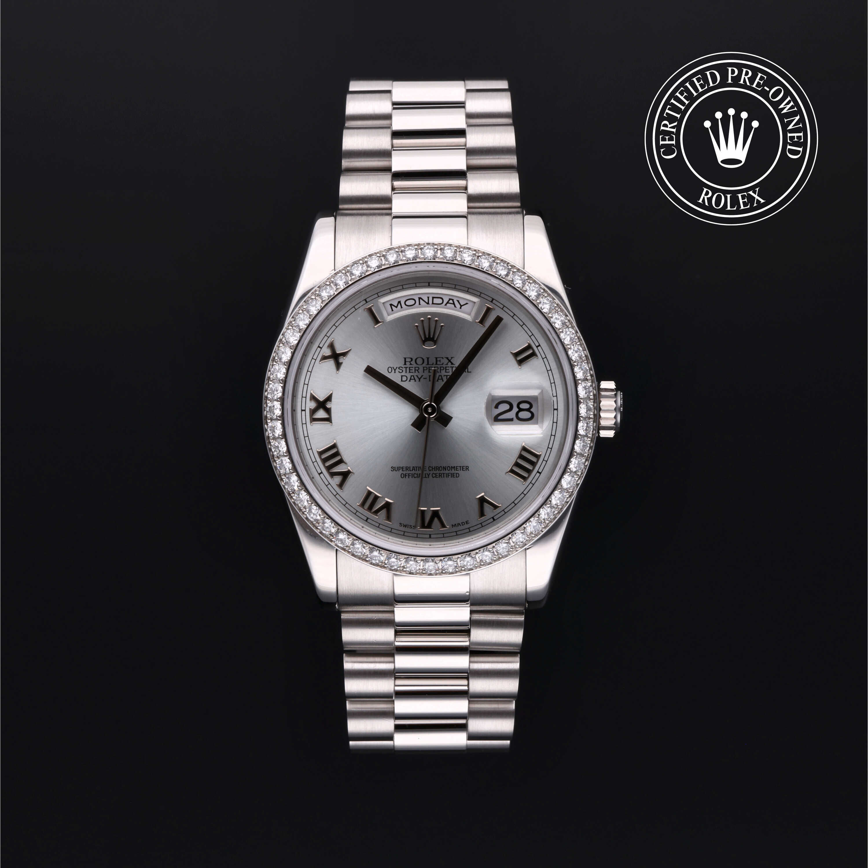 時計 ROLEX oyster perpetual date Rolex Certified Pre-Owned Day-Date (118346)