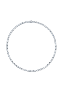 Moval Cut Diamond Necklace in White Gold