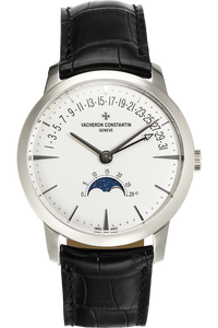 Patrimony Moon Phase Retrograde Date White Gold Automatic