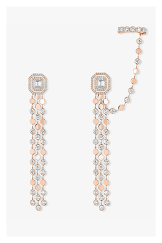 D-Vibes Multi Row Earrings in Pink Gold