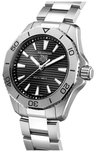 Aquaracer Quartz Mens Black Steel Watch