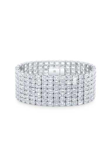 Emerald Cut Diamond Bracelet in White Gold