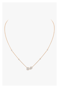 My Twin Necklace in Pink Gold