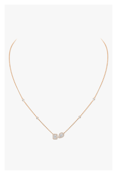 My Twin Necklace in Pink Gold