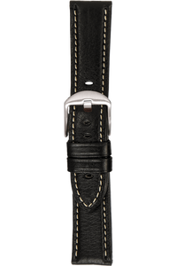22 mm Black Vegetable Leather Strap