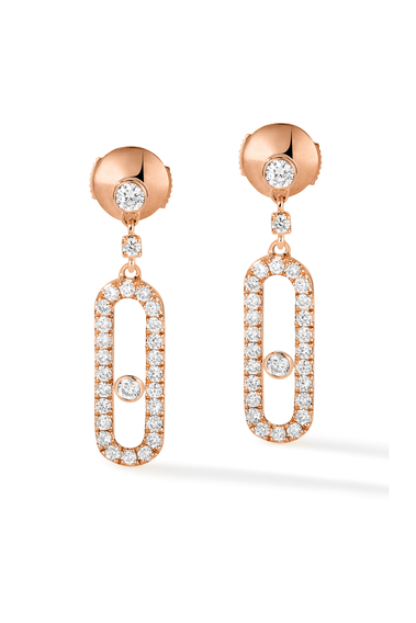 Pink gold diamond Stud earrings Move Uno