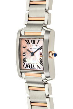 Tank Francaise Rose Gold and Stainless Steel Quartz