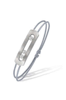 Natural titanium diamond cord bracelet Move Titanium