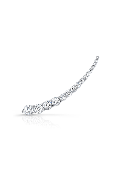 Right Ear Climber in White Gold