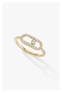 Move Uno LM Pavé Ring in Yellow Gold Size 53